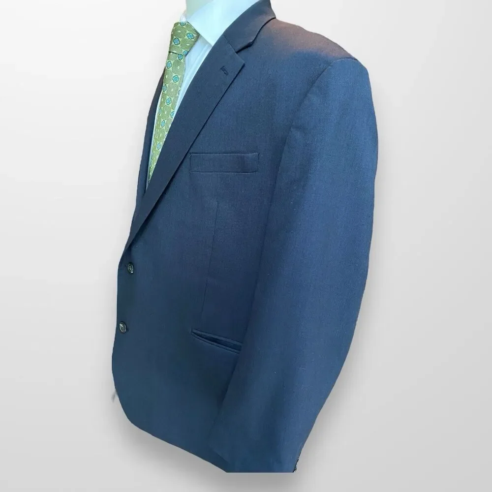 Chaps Men's Blazer 48R Dark Gray 2 Button‎ Wool Suit Jacket
